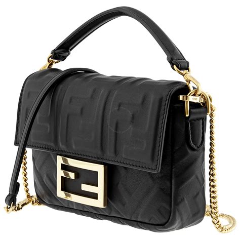 fendi women's belt black leather bag|baguette bag fendi.